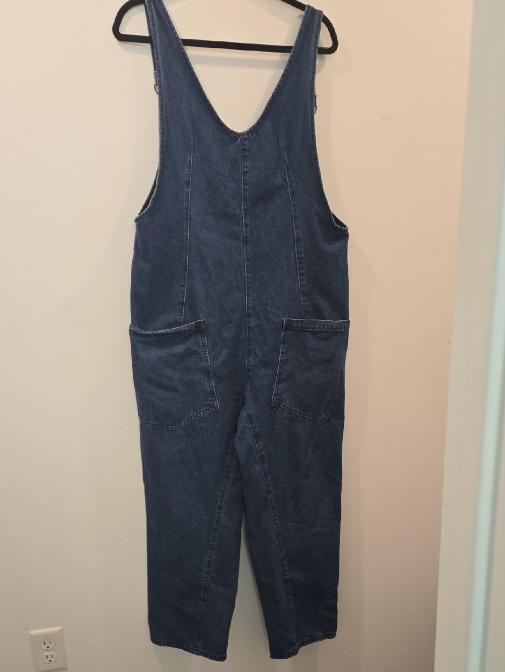 Casual Denim Overalls Jumpsuit - Navy Blue